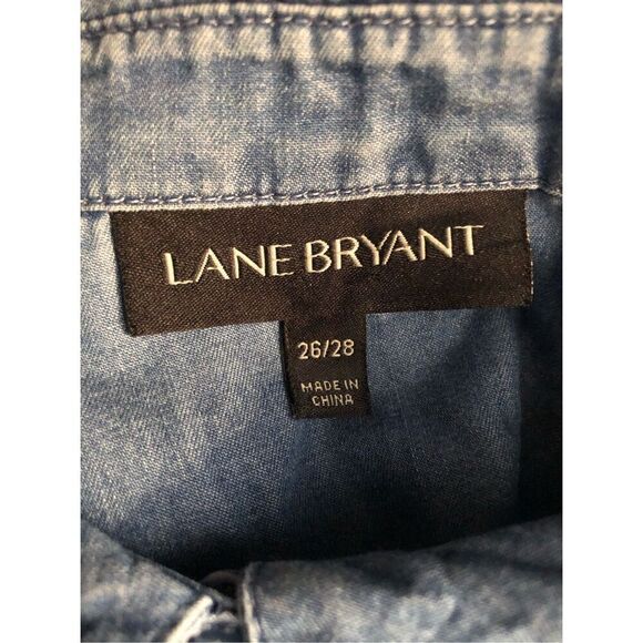 Lane Bryant chambray long sleeve blouse cotton Lyocell blend size 26/28 - Picture 10 of 10